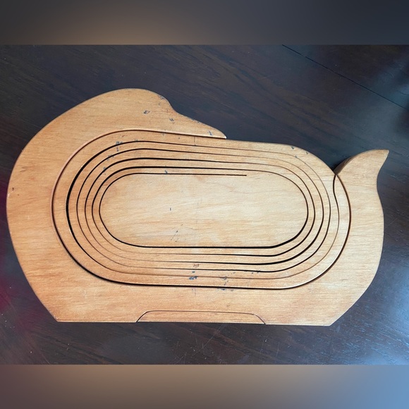 Vintage 1986 "Squash basket" by Holmes Ent. Wood Collapsible Basket Unsigned - Picture 11 of 11